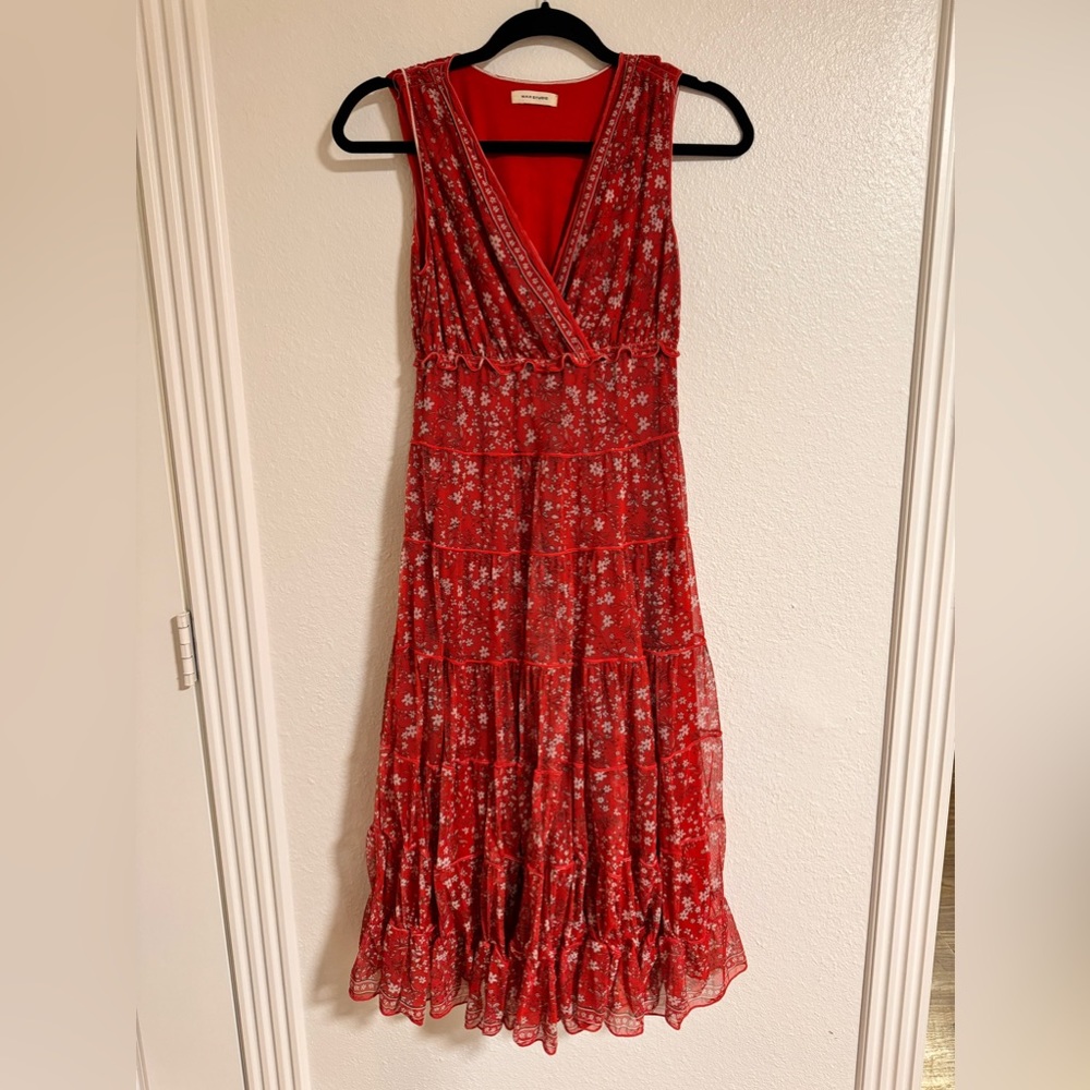 Max Studio red floral dress